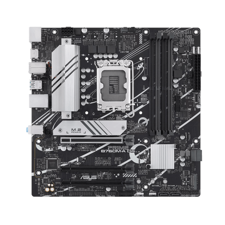 Материнская плата ASUS PRIME B760M-A D4-CSM, LGA1700 B760 4xDDR4 4xSATA3 2xM.2 RAID 2xHDMI 1xDP mATX