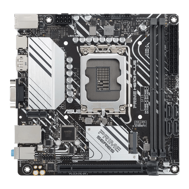 Материнская плата ASUS PRIME H610I-PLUS-CSM, LGA1700 H610 2xDDR5 4xSATA3 1xM2 D-Sub HDMI DP mITX