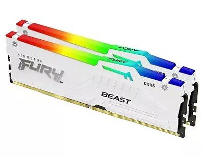 Оперативная память  32GB Kit (2x16) DDR5 5600MHz Kingston FURY Beast Whit RGB CL36 KF556C36BWEAK2-32