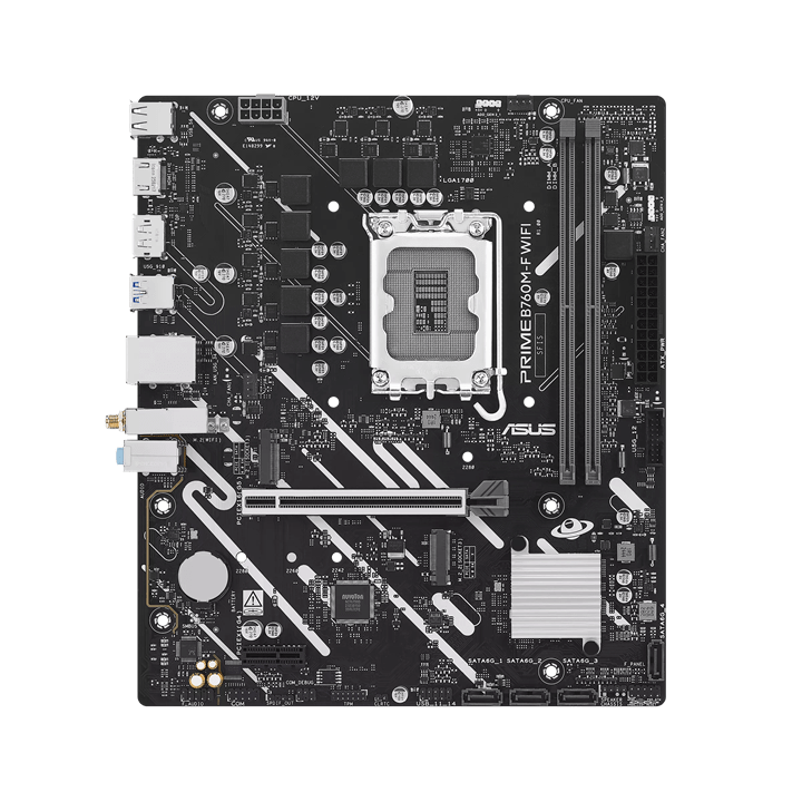Материнская плата ASUS PRIME B760M-F WIFI, LGA1700 B760 2xDDR5 4xSATA3 2xM.2 RAID 1xHDMI 1xDP mATX