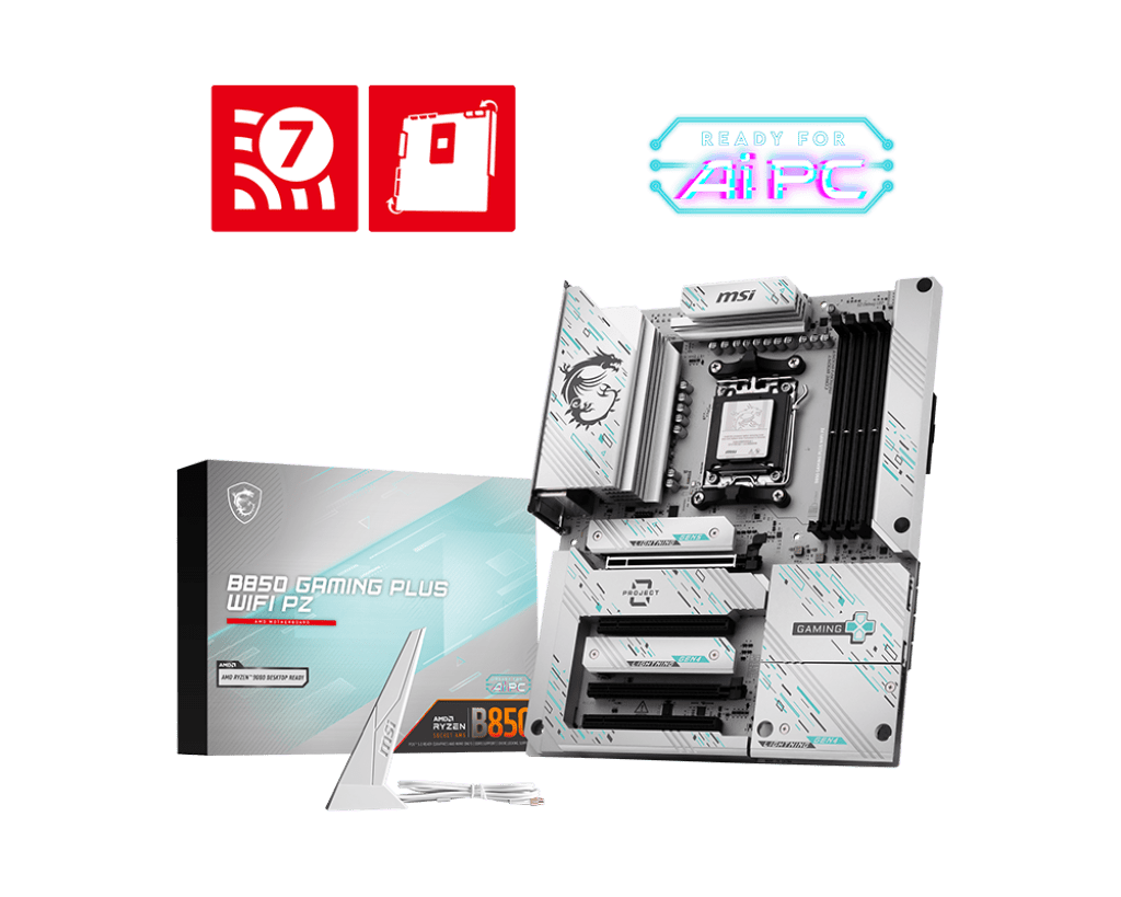 Материнская плата MSI B850 GAMING PLUS WIFI PZ AM5 4xDDR5 4xSATA3 RAID 3xM.2 DP 2xType-C ATX