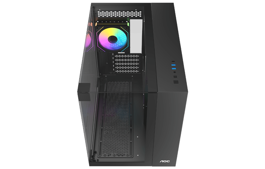 Корпус AOC CG399MB 3F M-ATX/ITX 2xUSB3.0 1xType-C 1xAudio/Mic Черный AOC-CG399M-BF3V1R0T3-G