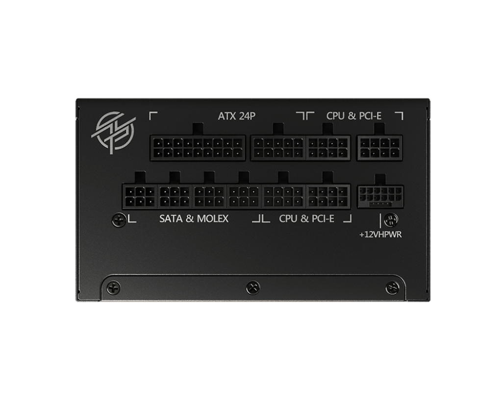 Блок питания MSI 1000W, MPG A1000G PCIE5, Full Modular, ATX, 80+ GOLD, КПД >90%, Fan 135mm, Черный