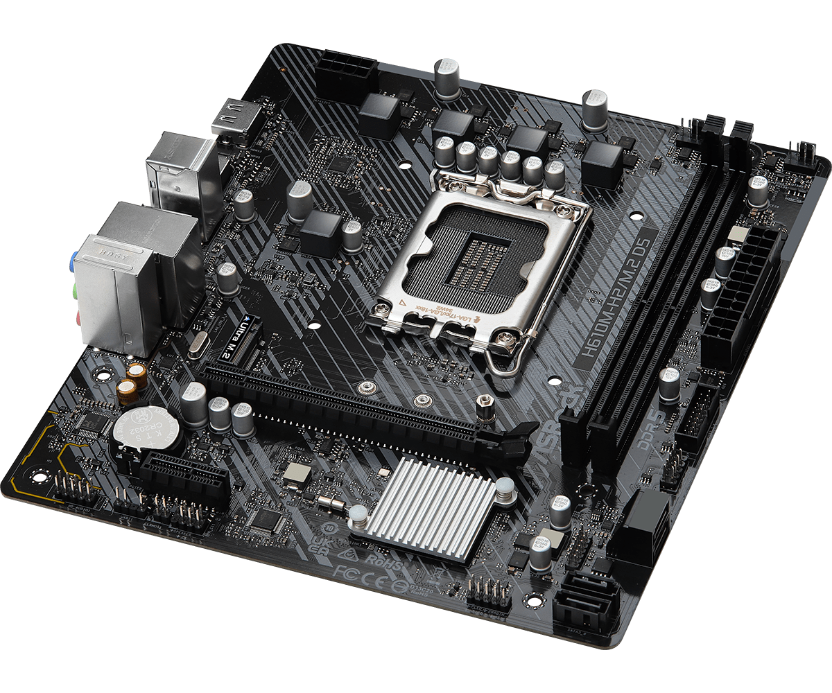 Материнская плата ASRock H610M-H2/M.2 D5 LGA1700 2xDDR5 4xSATA M.2 2xHDMI mATX