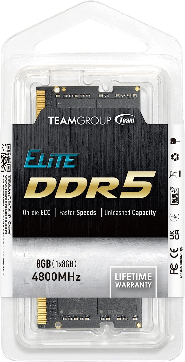 Оперативная память для ноутбука  8GB DDR5 4800Mhz Team Group ELITE SO-DIMM TED58G4800C40D-S016