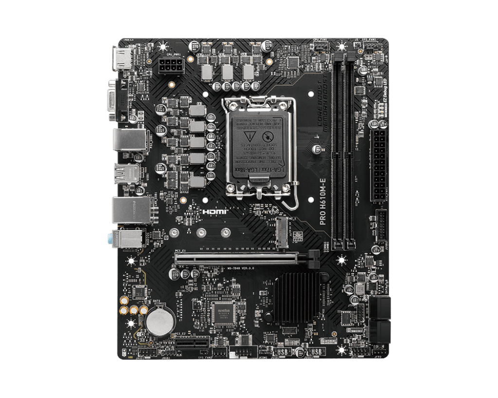 Материнская плата MSI PRO H610M-E LGA1700 H610 2xDDR5 4xSATA3 M.2 VGA HDMI mATX