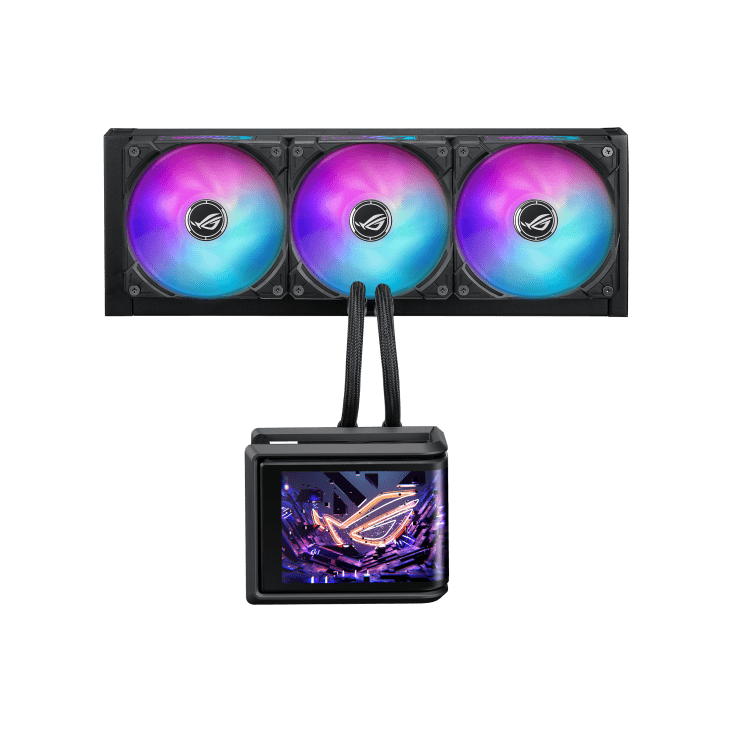 Водяное охлаждение CPU Asus ROG RYUO IV SLC 360 ARGB, 3x120mm, AMOLED-display, Black