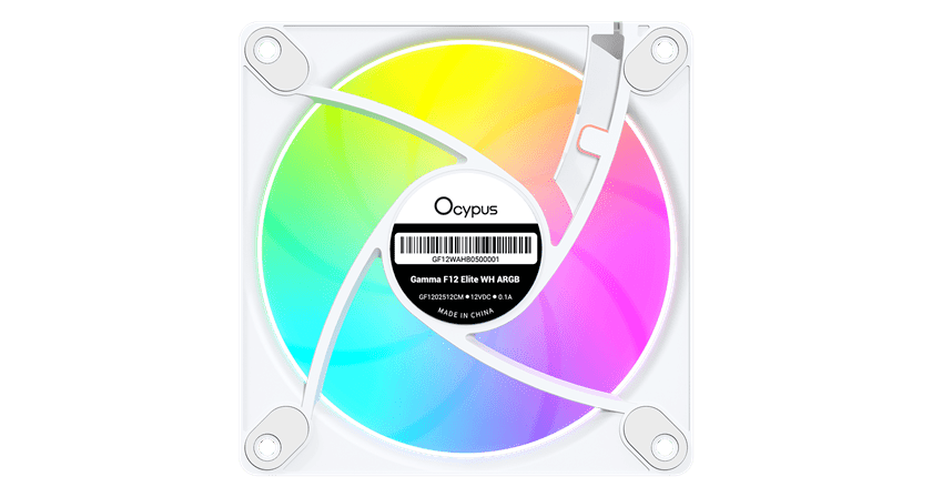 Вентилятор для корпуса Ocypus Gamma F12 Elite WH ARGB REVERSE BLADE 1x(120x120x25mm) Белый