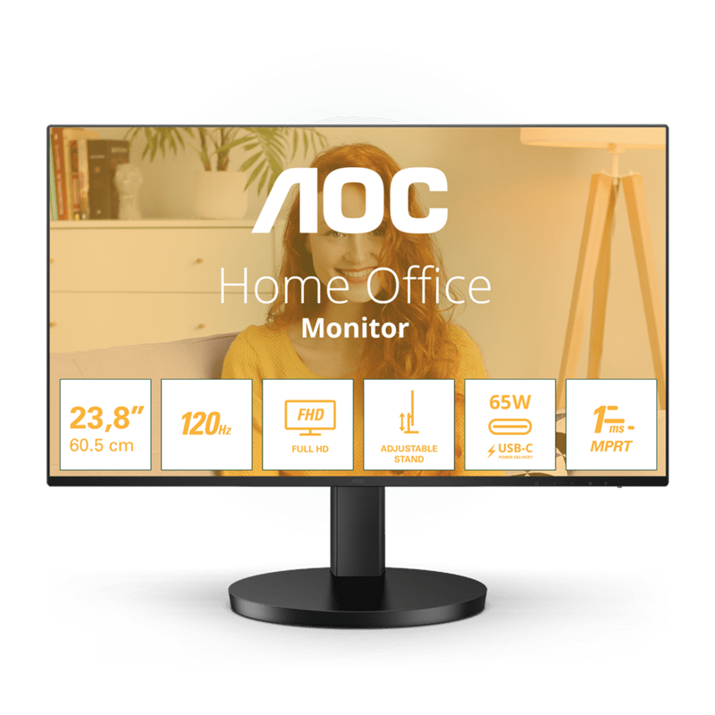 Монитор 27" AOC 27B3CF2/01 IPS 1920x1080 100Hz 1мс 250кд/м 1300:1 1xHDMI 1xUSB-C 2x2W Black