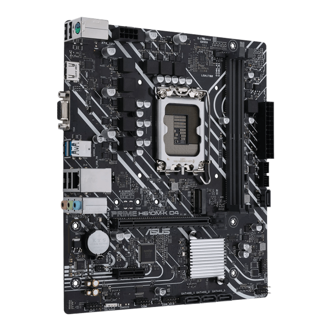 Материнская плата ASUS PRIME  H610M-K D4, LGA1700 2xDDR4 4xSATA3 M.2 1xD-Sub 1xHDMI mATX