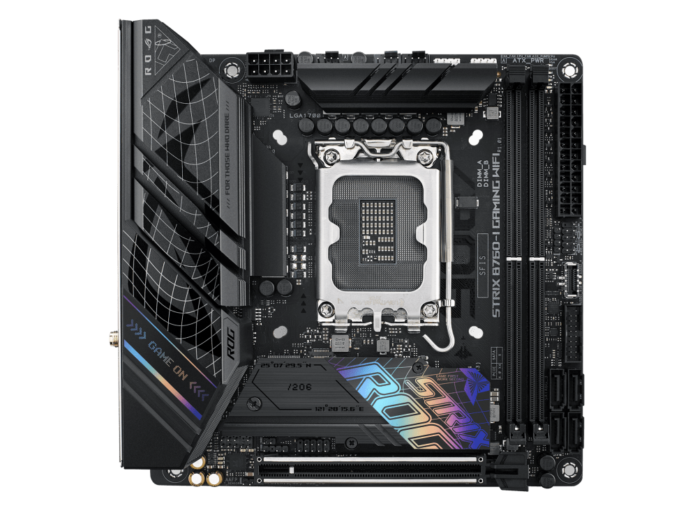 Материнская плата ASUS ROG STRIX B760-I GAMING WIFI LGA1700 2xDDR5 4xSATA3 2xM.2 RAID HDMI DP m-ATX
