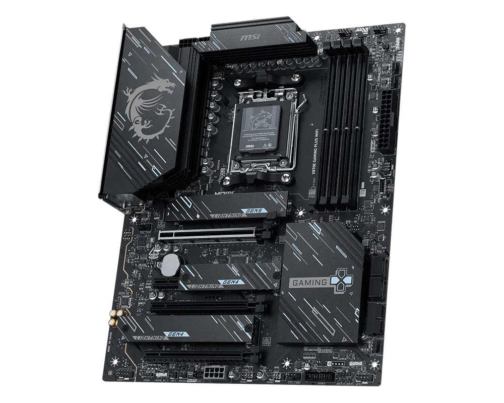 Материнская плата MSI X870E GAMING PLUS WIFI AM5 4xDDR5 4xSATA3 RAID 3xM.2 HDMI 2xType-C(DP) ATX