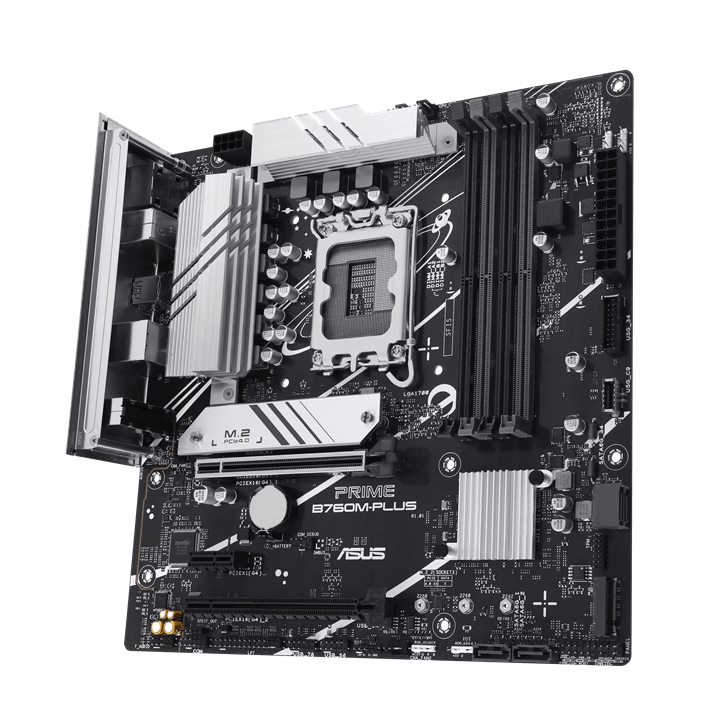 Материнская плата ASUS PRIME B760M-PLUS, LGA1700 4xDDR5 4xSATA3 2xM.2 RAID HDMI DP mATX