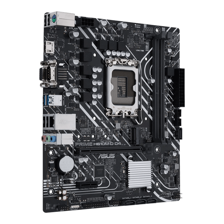 Материнская плата ASUS PRIME H610M-D D4, LGA1700 2xDDR4 4xSATA3 M.2 D-Sub HDMI COM mATX