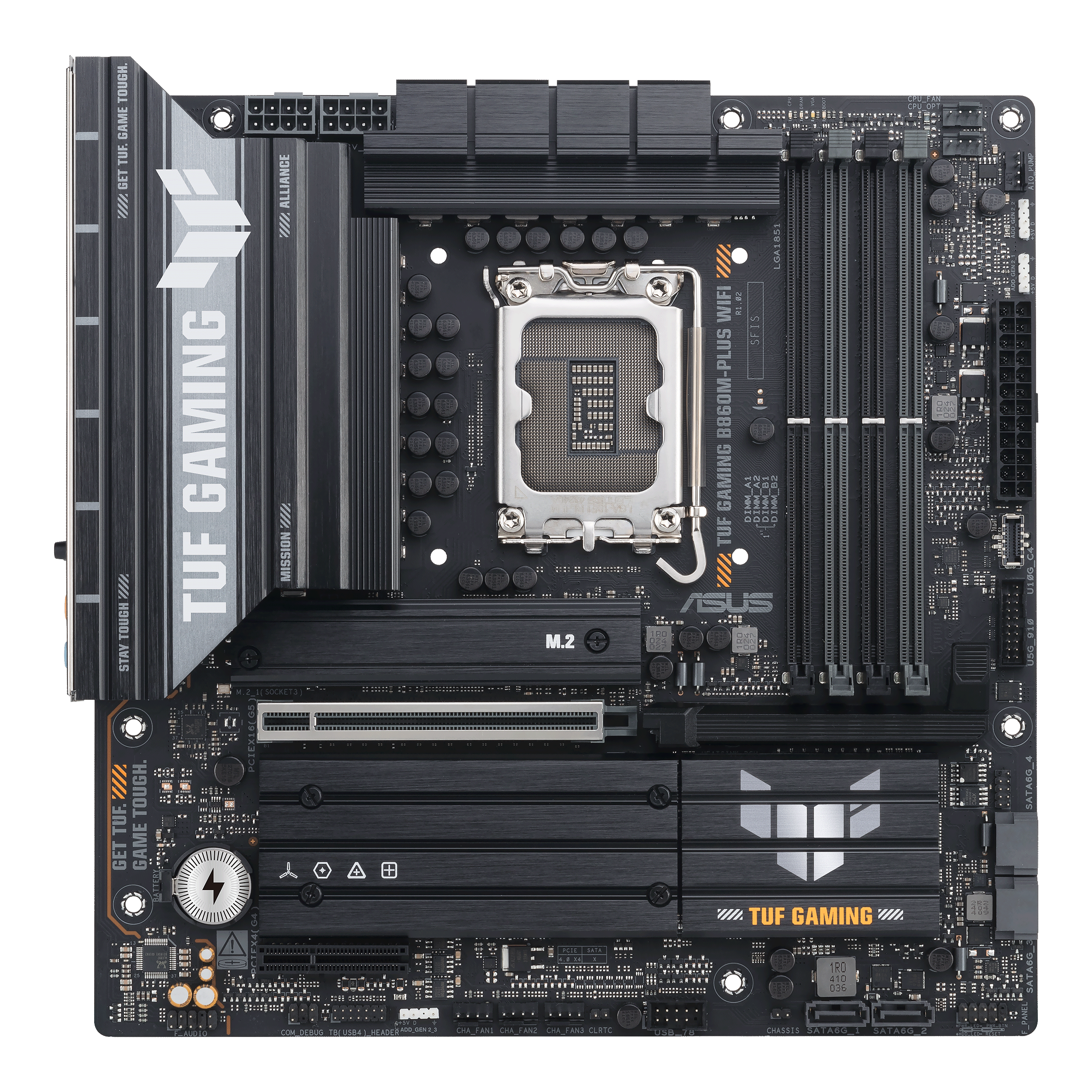 Материнская плата ASUS TUF GAMING B860M-PLUS WIFI, LGA1851 B860 4xDDR5 4xSATA 3xM.2 HDMI DP mATX