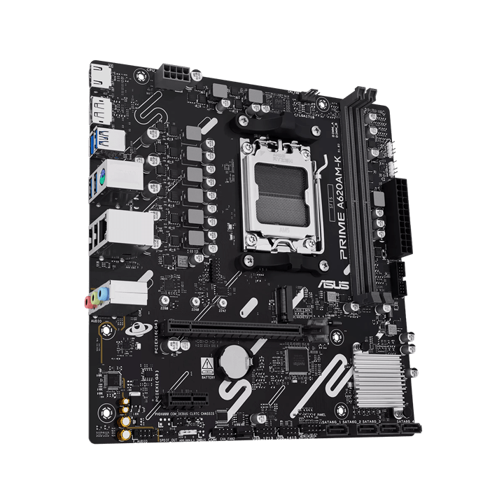 Материнская плата ASUS PRIME A620AM-K AMD A620A AM5 2xDDR5 4xSATA3 RAID M.2 HDMI DP mATX