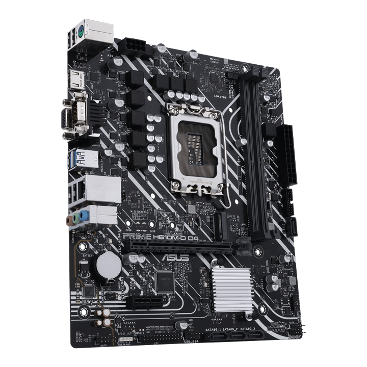 Материнская плата ASUS PRIME H610M-D D4, LGA1700 2xDDR4 4xSATA3 M.2 D-Sub HDMI COM mATX