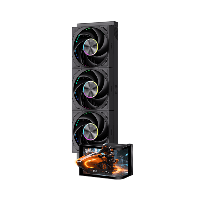 Водяное охлаждение для CPU PCCooler DV360 ARGB Display BK TDP 300W 1200/1700/1851/AM4/AM5 Черный