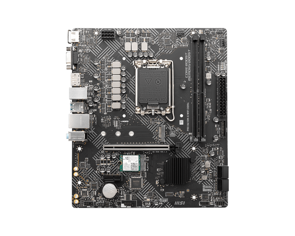 Материнская плата MSI PRO H610M-G WIFI DDR4 LGA1700 H610 2xDDR4 4xSATA3 M.2 VGA DP HDMI mATX