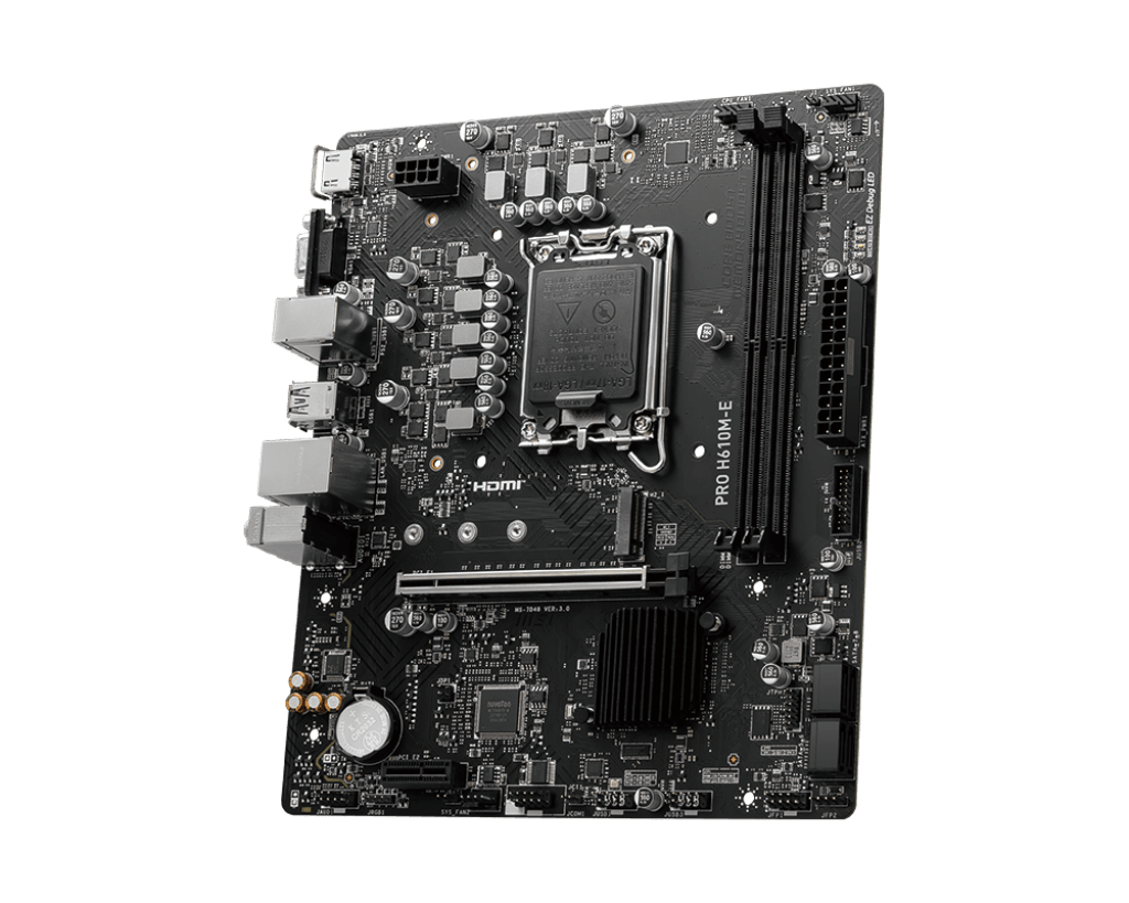 Материнская плата MSI PRO H610M-E LGA1700 H610 2xDDR5 4xSATA3 M.2 VGA HDMI mATX