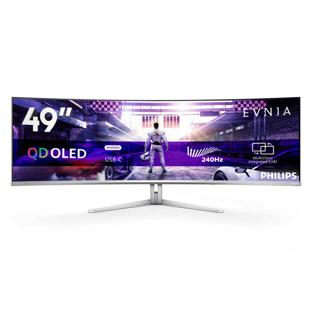 Монитор 49" PHILIPS 49M2C8900/00/01 QD OLED 5120x1440 240Hz R1800 0,03мс 1.5млн:1 1xDP 2xHDMI 1xUSB
