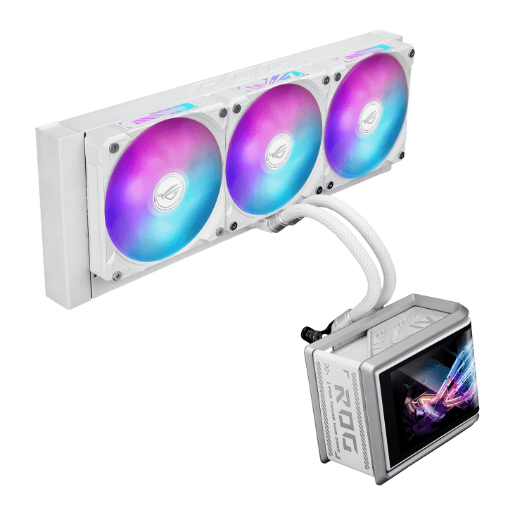 Водяное охлаждение CPU Asus ROG RYUO IV SLC 360 ARGB WHT, 3x120mm, AMOLED-display, Black