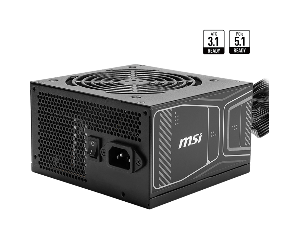 Блок питания MSI  750W, MAG A750GN PCIE5, Non Modular, ATX, 80+ GOLD, КПД >90%, Fan 120mm, Черный
