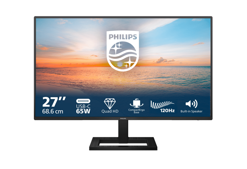 Монитор 27" PHILIPS 27E1N1600AE/01 IPS 2560x1440 120Hz 1мс 350кд/м 1500:1 1xHDMI 1xUSB-C 2x2W Black