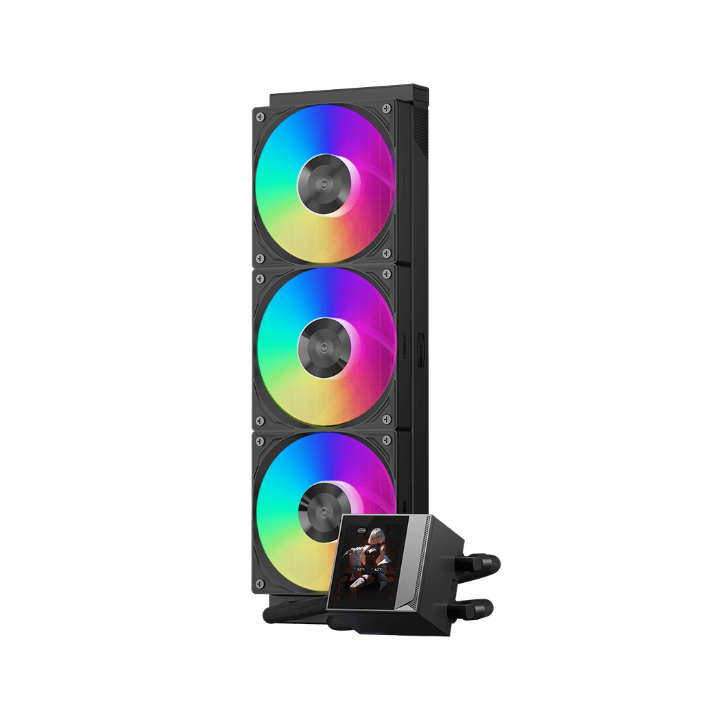 Водяное охлаждение для CPU PCCooler DC360 Pro ARGB Display BK 280W 1200/1700/1851/AM4/AM5 Черный