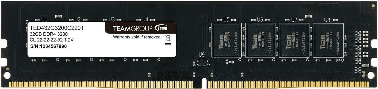 Оперативная память 32GB 3200MHz DDR4 Team Group ELITE PC4-25600 CL22 TED432G3200C2201