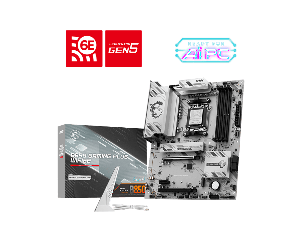 Материнская плата MSI B850 GAMING PLUS WIFI6E AM5 4xDDR5 4xSATA3 RAID 2xM.2 DP HDMI 2xType-C ATX