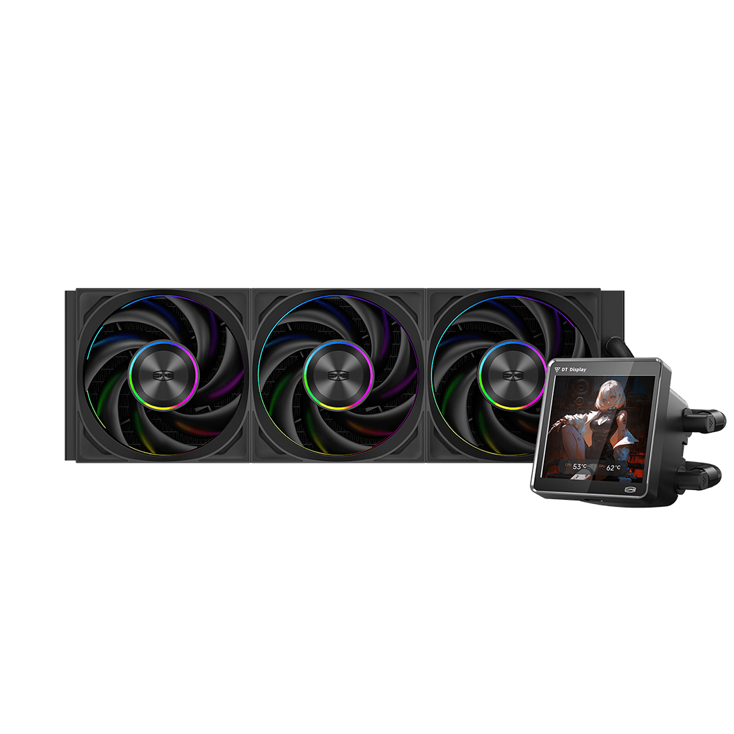Водяное охлаждение для CPU PCCooler DT360 ARGB Display BK 115X/1200/1700/1851/AM4/AM5 Черный