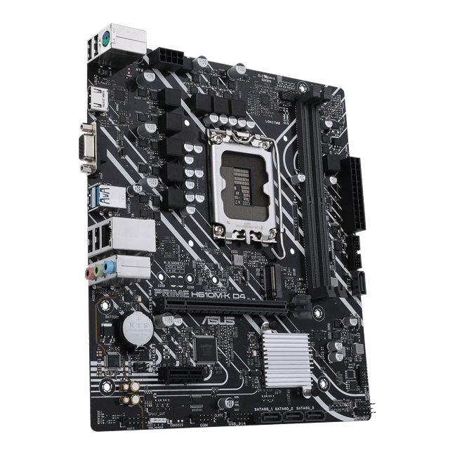 Материнская плата ASUS PRIME  H610M-K D4, LGA1700 2xDDR4 4xSATA3 M.2 1xD-Sub 1xHDMI mATX