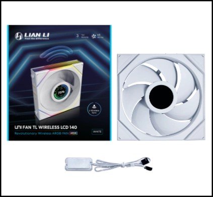 Вентилятор для корпуса Lian Li UNI FAN TL140 LCD Wireless 140mm RGB White G99.14TLLCD1W1W.00