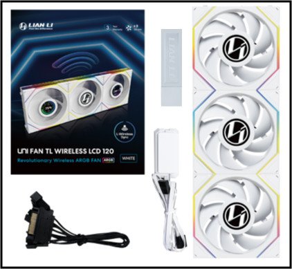 Вентилятор для корпуса Lian Li UNI FAN TL120 LCD Wireless 3x120mm White G99.12TLLCD1W3W.00
