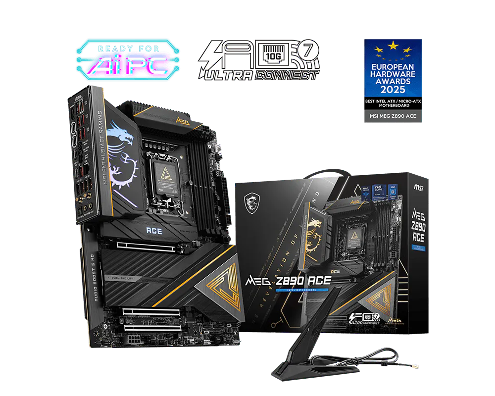 Материнская плата MSI MEG Z890 ACE LGA1851 4xDDR5 6xSATA3 RAID 5M.2 1xHDMI 2xThunderbolt4 10xUSB ATX