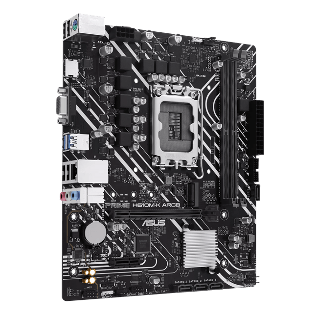 Материнская плата ASUS PRIME  H610M-K ARGB, LGA1700 2xDDR5 4xSATA3 M.2 VGA HDMI mATX