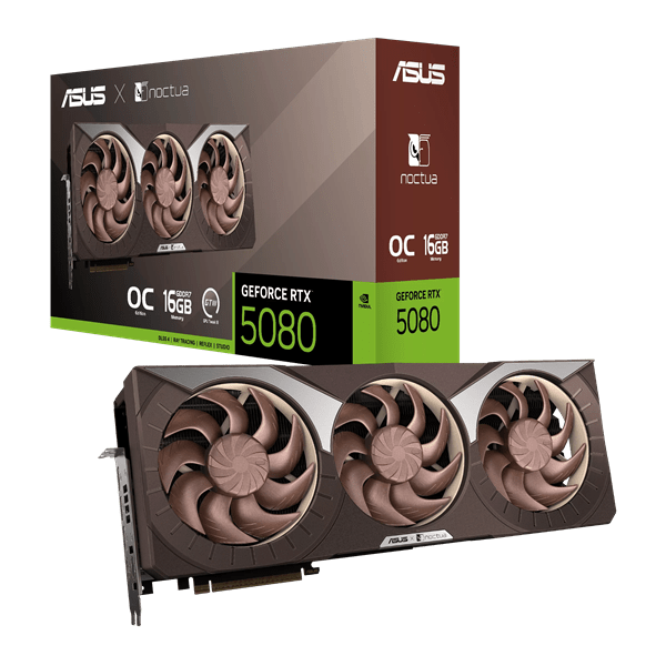 Видеокарта ASUS GeForce RTX5080 16GB GDDR7 Noctua OC Edition 256bit 2xHDMI 3xDP RTX5080-O16G-NOCTUA