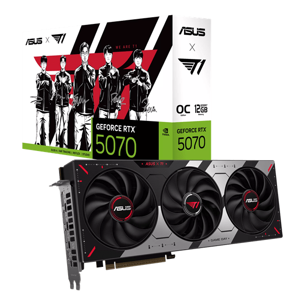 Видеокарта ASUS GeForce RTX 5070 12Gb T1 GAMING OC Edition GDDR7 192bit 3xDP T1-RTX5070-O12G-GAMING