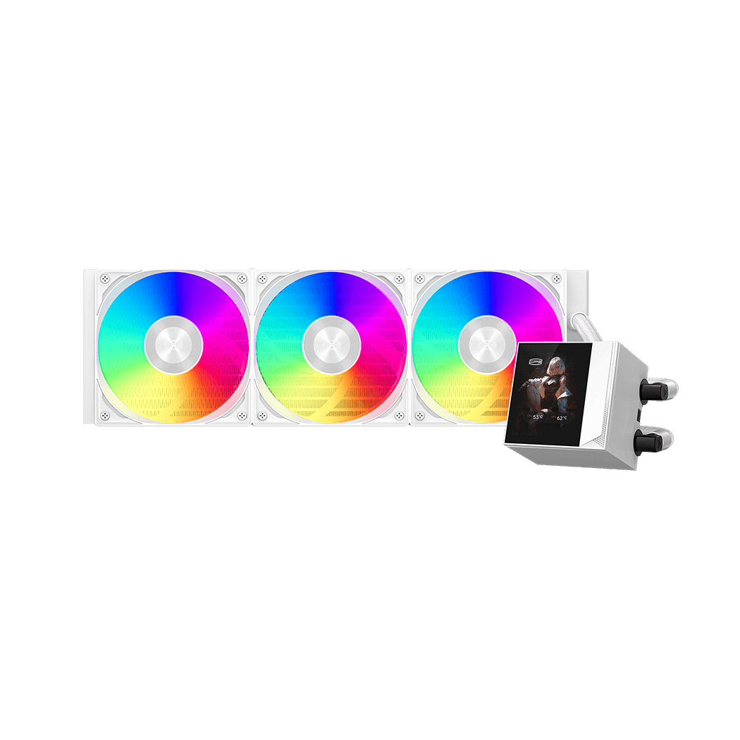 Водяное охлаждение для CPU PCCooler DC360 Pro ARGB Display WH 280W 115X/1200/1700/1851/AM4/AM5 Белый
