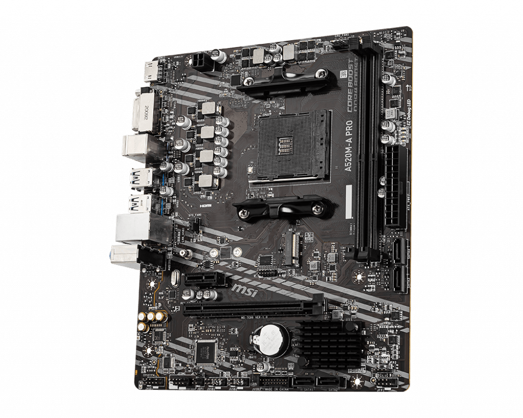 Материнская плата MSI A520M-A PRO AM4 A520 2xDDR4 4xSATA3 RAID 1xM.2 HDMI DVI mATX