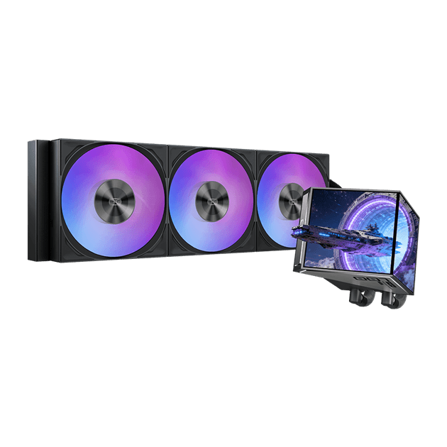 Водяное охлаждение для CPU PCCooler DX360 ARGB Display BK TDP 320W 1200/1700/1851/AM4/AM5 Черный