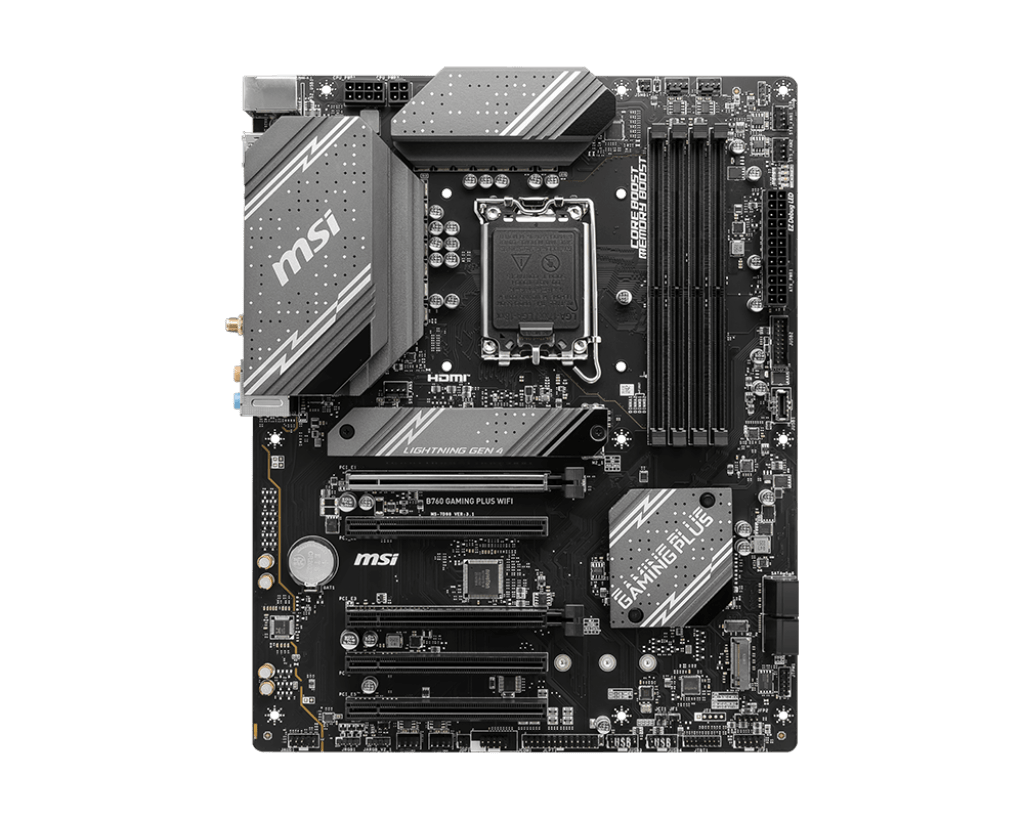Материнская плата MSI B760 GAMING PLUS WIFI LGA1700 B760 4xDDR5 4xSATA3 RAID 2xM.2 HDMI DP ATX