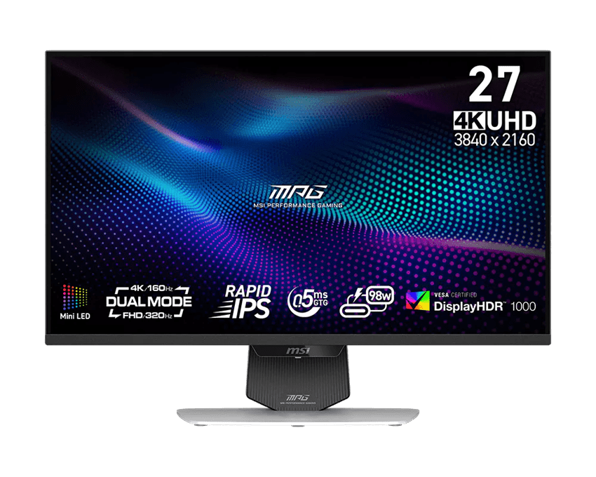 Монитор 27" MSI MPG 274URDFW E16M Rapid IPS 3840x2160 320/160Hz 0.5ms 1000cd/m2 1000:1 2xHDMI 1xDP