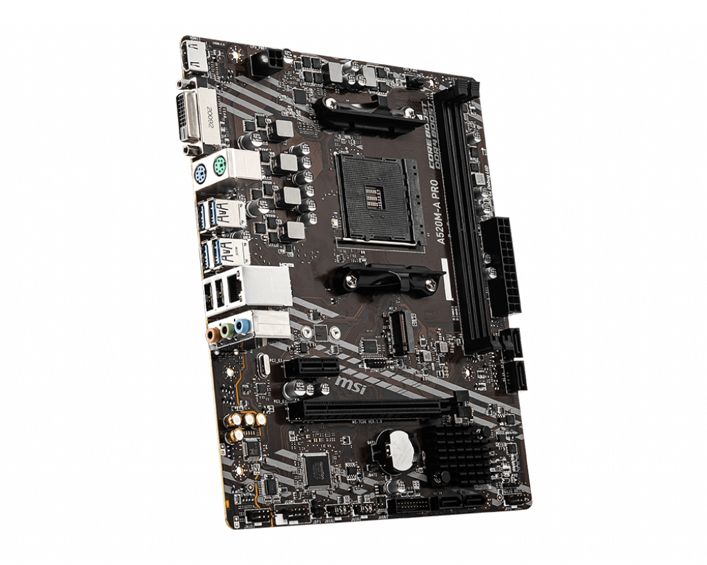 Материнская плата MSI A520M-A PRO AM4 A520 2xDDR4 4xSATA3 RAID 1xM.2 HDMI DVI mATX
