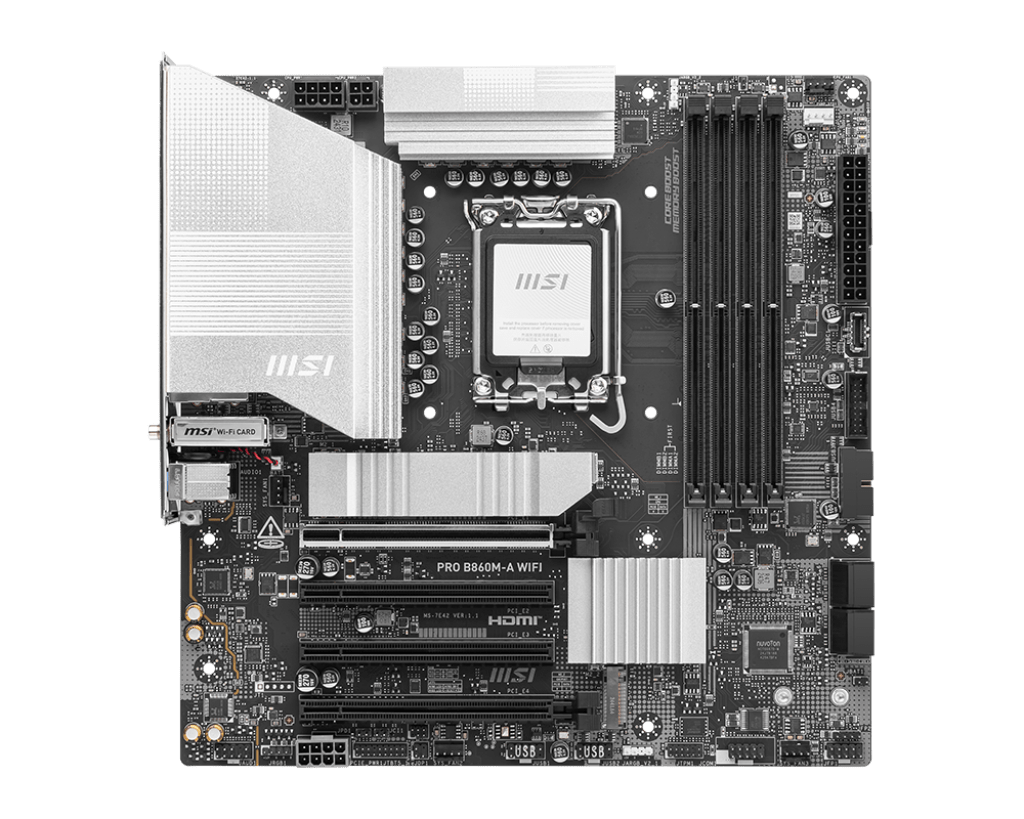 Материнская плата MSI PRO B860M-A WIFI LGA1851 4xDDR5 4xSATA3 RAID 3xM.2 HDMI 2xType-C DP mATX