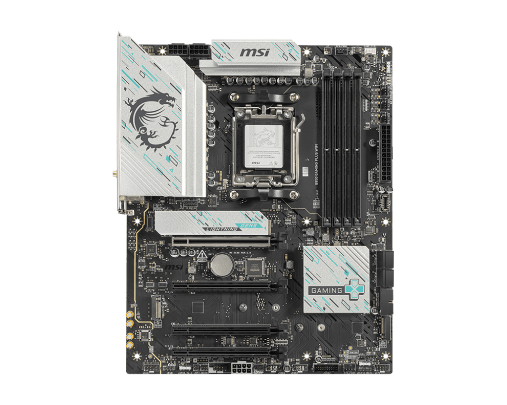 Материнская плата MSI B850 GAMING PLUS WIFI AM5 4xDDR5 4xSATA3 RAID 3xM.2 DP 2xType-C ATX