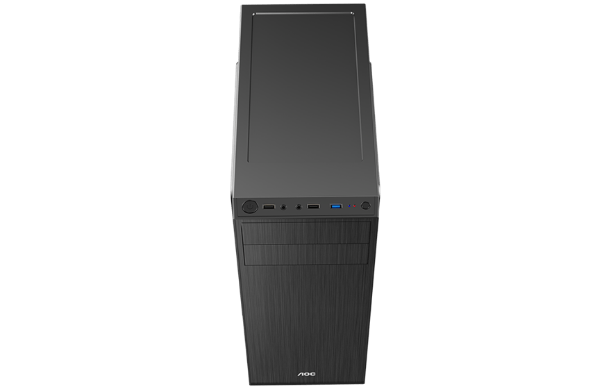 Корпус AOC CB114B ATX/M-ATX/ITX 2xUSB2.0 1xUSB3.0 1xAudio 1xMic Черный AOC-CB114-BEV1B-G