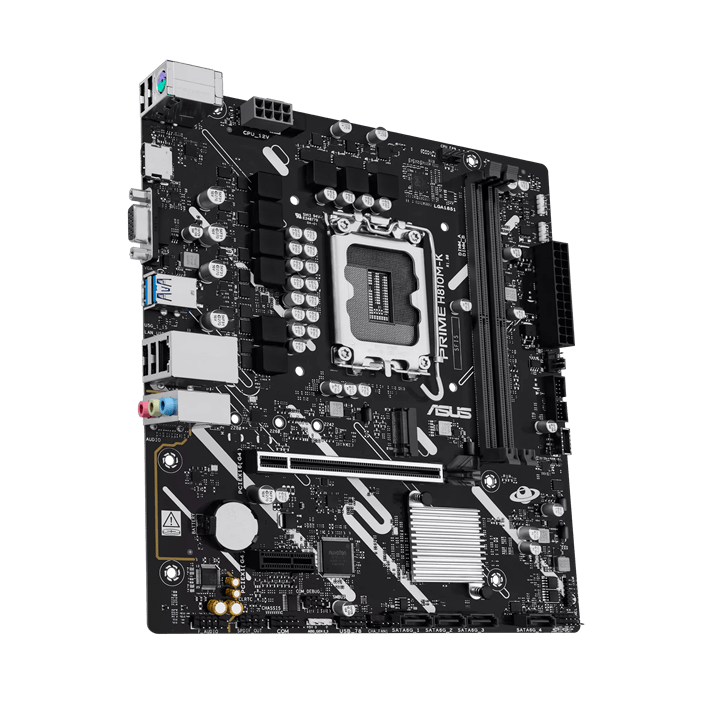 Материнская плата ASUS PRIME H810M-K, LGA1851 H810 2xDDR5 4xSATA 1xM.2 1xPCIe 4.0 HDMI D-Sub mATX