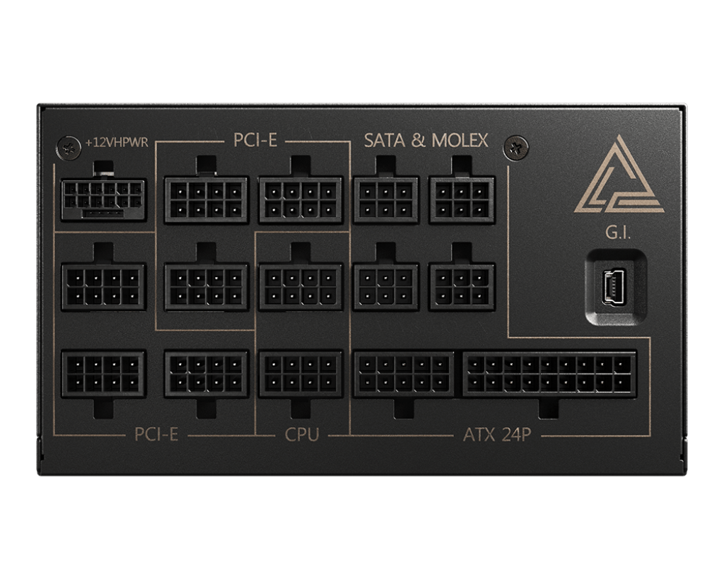 Блок питания MSI 1300W, MEG Ai1300P PCIE5, Full Modular, ATX, 80+ PLATINUM, >92%, Fan 120mm, Черный